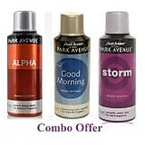 Combo Of Park Avenue Good Morning Deo Spray - 150 Ml (For Men) + Park Avenue Alpha Deo Spray - 150 Ml(For Men) + Park Avenue Storm Deo Spray - 150 Ml(For Men)