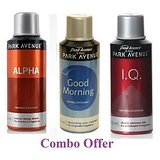 Combo of Park Avenue Good Morning Deo Spray - 150 ml (For Men) + Park Avenue Alpha Deo Spray - 150 ml(For Men) + Park Avenue I.Q. Deo Spray - 150 ml(For Men)