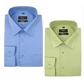 ShopClues: Plain Formal Shirts (Pack Of 2) @499