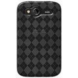 Amzer 91278 Luxe Argyle High Gloss Tpu Soft Gel Skin Case - Smoke Grey For Htc Wildfire S