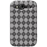Amzer 91279 Luxe Argyle High Gloss Tpu Soft Gel Skin Case - Clear For Htc Wildfire S