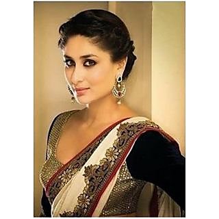 Kareena Kapoor White And Black Bollywood Designer Saree