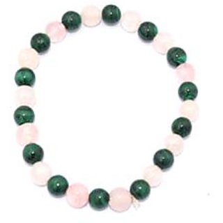 Kriti Feng Shui Malachite And Rose Quartz Bracelet
