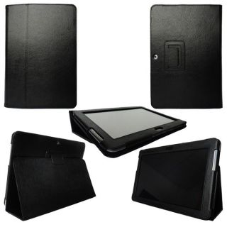 Samsung Galaxy Note 10.1 N8000 N800 Tablet Tab Book Leather Cover Case Stand - Black