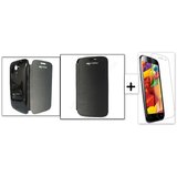Flip Case Cover for Micromax A116 Canvas HD Black + Screen Protector FREE