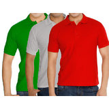 Combo of Red Green Grey Jonnie Fresh Sportzone T-shirt