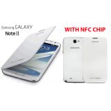 Samsung Galaxy Note 2 Ii N7100 Battery Book Flip Cover Case With Nfc Chip White