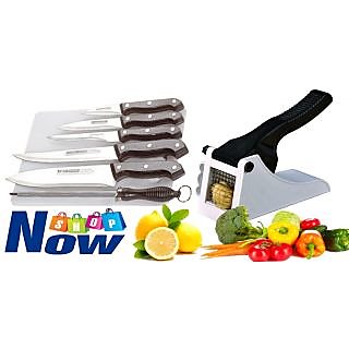 Combo Of 8 Pcs Knife Set With Vegetable Cutter