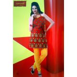 Dhanwanti Unstitched Designer Suit 012ry Redish Maroon And Yellow Gold