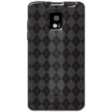 Amzer Luxe Argyle High Gloss Tpu Soft Gel Skin Case For Lg Optimus 2x P990 Smoke Grey