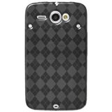 Amzer Luxe Argyle High Gloss Tpu Soft Gel Skin Case For Htc Chacha Smoke Grey