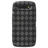 Amzer Luxe Argyle High Gloss Tpu Soft Gel Skin Case For Blackberry Torch 9850 9860 Smoke Grey