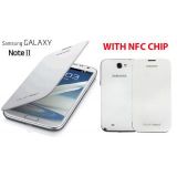 Samsung Galaxy Note 2 Ii N7100 Battery Book Flip Cover Case With Nfc Chip White En