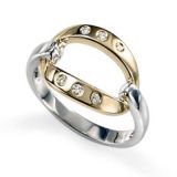 Ag Real Diamond Six Stones Grip Style Band Shape Ring Agsr0104