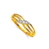 Ag Real Diamond Three Stone Fascinating Diamond Ring Agsr0133