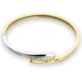 Ag Real Diamond Seven Stone Ite And Yellow Gold Plated Bracelet Agsb0003