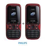 Philips E122 Dual Sim Mobile Red And Black Buy One Get One Offer