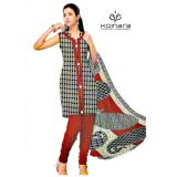 Koinara Designer Brown Light Apricot Cotton Dress Material Clone En 2