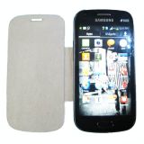 Premium Leather Flip Case Cover For Samsung Galaxy S Duos S7562 White