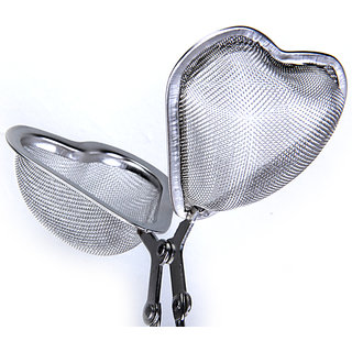 Heart Shaped Spoon Tea Mesh Infuser Strainer W/ Squeeze Handle
