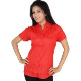 Desi Crown Stunning And Shining Shirt In Deep Red Colour Dpp0008