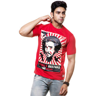 Enquotism-Red-Round-Neck-Half-Sleeve-T-Shirt-For-Men