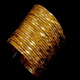 12 Pc Beautiful Fancy Design Gold Plated Bangle Set Size 2.4 En