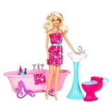 Barbie Glam Bathroom Furniture And Doll Set