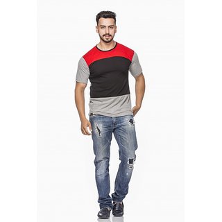 Demokrazy-RedBlack-Round-Neck-Half-Sleeve-T-Shirt-For-Men