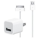 2 IN 1 pack- Usb indian 2 pin Wall Charger + Data Sync Cable iPod