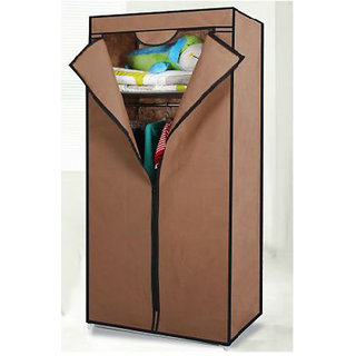 EI Stylish Foldable Canvas Cupboard Cabinet Almirah Wardrobe Brown available at ShopClues for Rs.1599