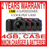 Nikon Coolpix L820 16mp 30x4gbcarry Caseoriginal Nikon Battery And Charger