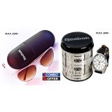Combo Of Reebok A3 Aviator Sunglass Brownreebok Crest Stylish Watch Rbk03 En