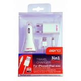 Aero 3 In 1 Travel Charger For Iphone 5 And Ipad Mini 3 In 1 Travel Charger Car Adapter Data Wire