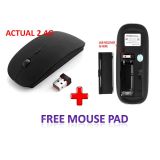 2.4g Apple Design Wireless Optical Mouse With Usb Mini Reciever Free Mouse Pad