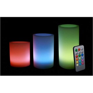 Aero Premium Colored LED Candles With Remote Set Of 3