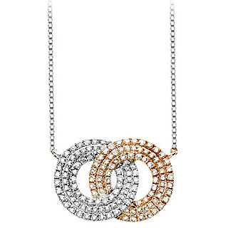 Two tone interlocking circle necklace clearance