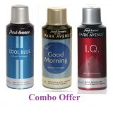 Combo Of Park Avenue Cool Blue Deo Spray 150 Ml For Men Park Avenue Good Morning Deo Spray 150 Ml For Men Park Avenue I.q. Deo Spray 150 Ml For Men