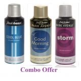 Combo Of Park Avenue Cool Blue Deo Spray 150 Ml For Men Park Avenue Good Morning Deo Spray 150 Ml For Men Park Avenue Storm Deo Spray 150 Ml For Men