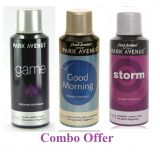 Combo Of Park Avenue Game Deo Spray 150 Ml For Men Park Avenue Good Morning Deo Spray 150 Ml For Men Park Avenue Storm Deo Spray 150 Ml For Men