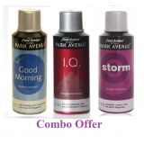 Combo Of Park Avenue Good Morning Deo Spray 150 Ml For Men Park Avenue I.q. Deo Spray 150 Ml For Men Park Avenue Storm Deo Spray 150 Ml For Men