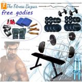24 Kg Dumbells Flat Bench D Rods Bench And Bicep Bar Dips Stands Gloves 24 Kg Home Gym Package