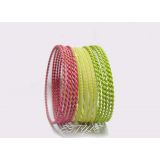 Set Of 14 Pcs. Spring Fashion Textured Multicolor Painted Thin Metal Bangle Set