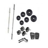 Protoner Home Gym Protoner Weight Lifting Package 56 Kg Protoner Weight + 4 Rods + Dumbells + Gloves