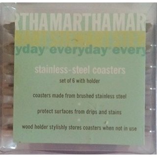 Martha Stewart Stainless-steel Coasters, Set Of 6