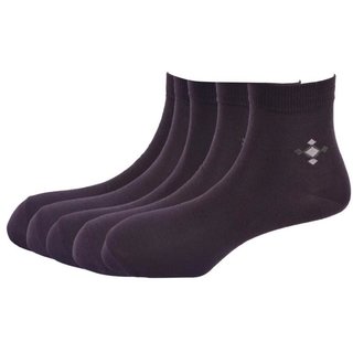 Calzini Mens Free Size Motif Formal Ankle Length Microfibre With Nano-Silver Socks Pack of 5 Pair