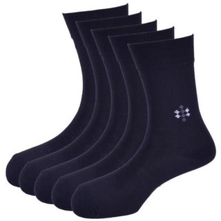 Calzini Mens Free Size Motif Formal Calf Length Microfibre With Nano-Silver Socks Pack of 5 Pair