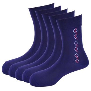 Calzini Mens Free Size Motif Formal Calf Length Microfibre With Nano-Silver Socks Pack of 5 Pair