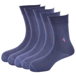 Calzini Mens Free Size Motif Formal Calf Length Microfibre With Nano-Silver Socks Pack of 5 Pair
