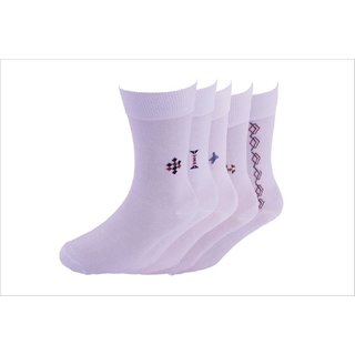Calzini Mens Free Size Motif Formal Calf Length Microfibre With Nano-Silver Socks Pack of 5 Pair